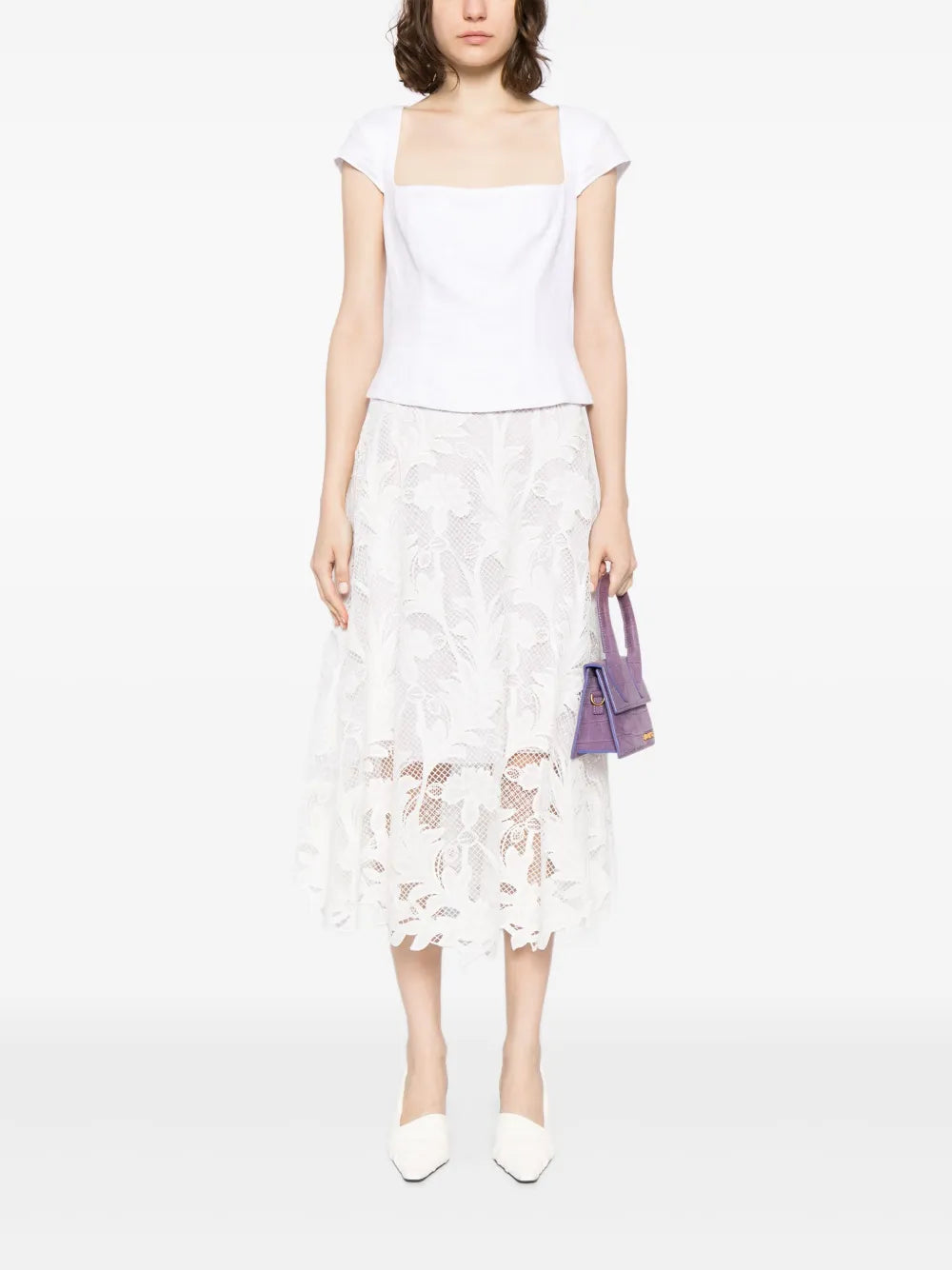 Gardenia Lace-Detailing Skirt