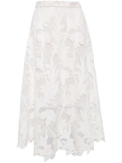 Gardenia Lace-Detailing Skirt