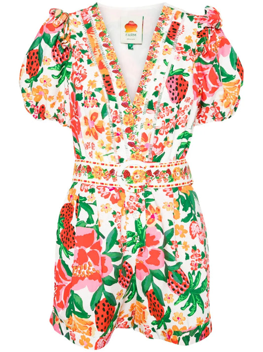 Floral-Print Playsuit