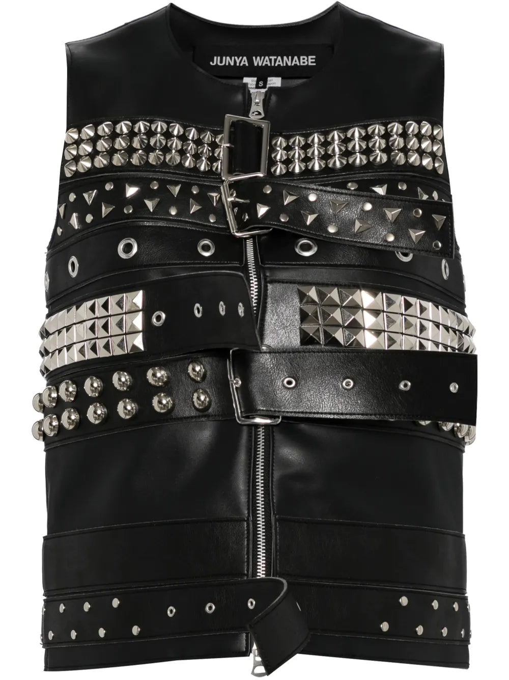 Stud-Embellished Zip-Fastening Vest