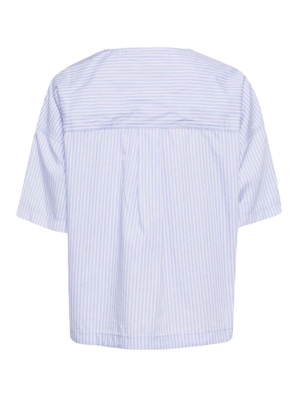 Cherry-Embroidered Striped Shirt