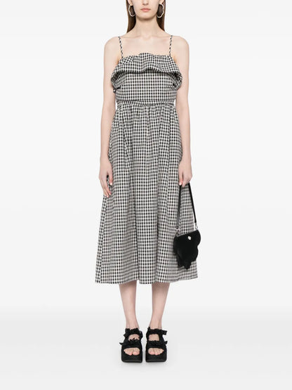 Check Pattern Midi-Dress