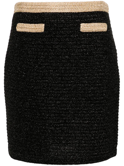 Lamé Knitted Miniskirt