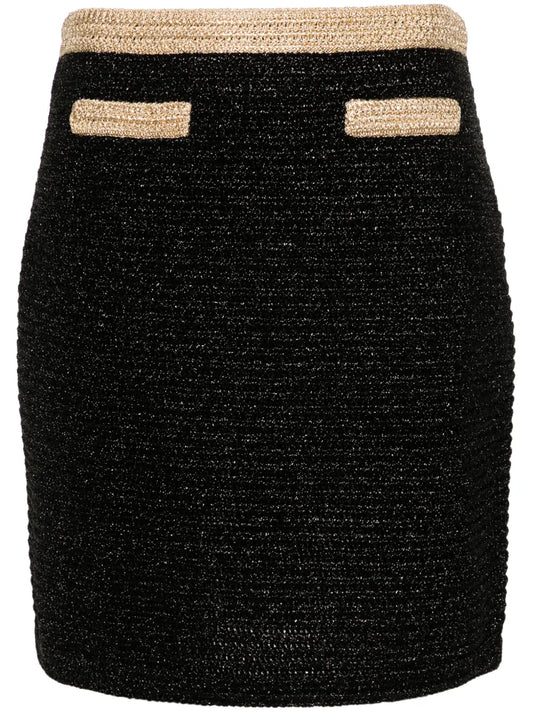 Lamé Knitted Miniskirt