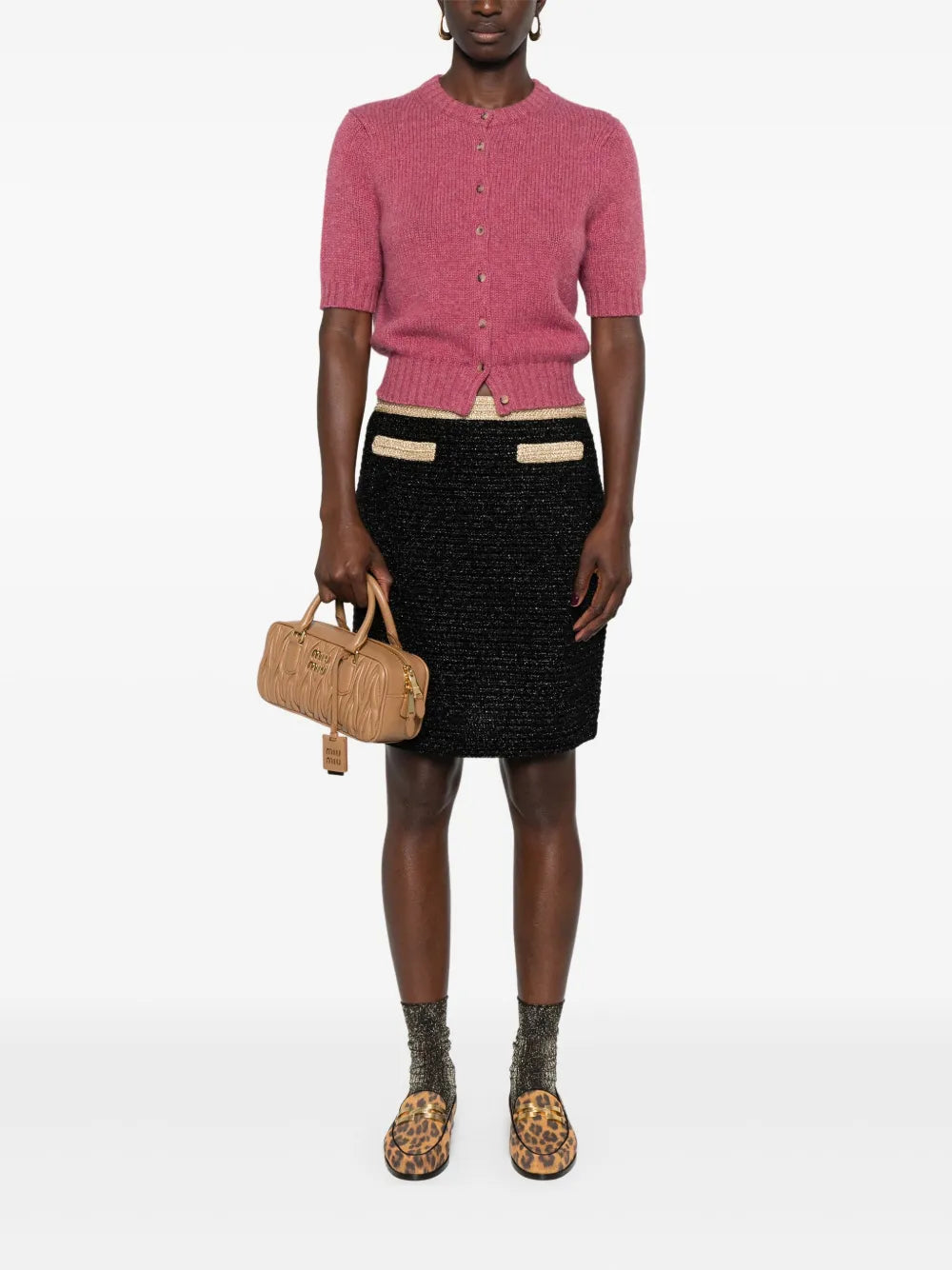 Lamé Knitted Miniskirt