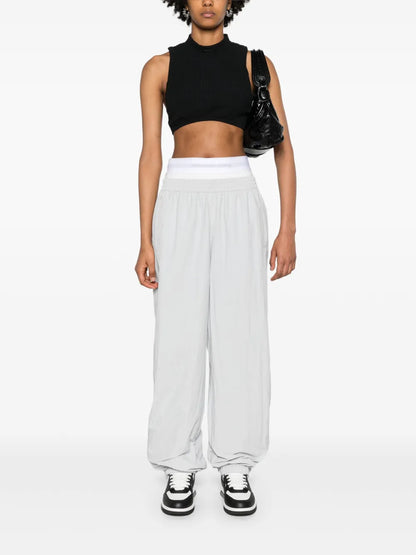 Mock-Neck Ribbed Crop Top