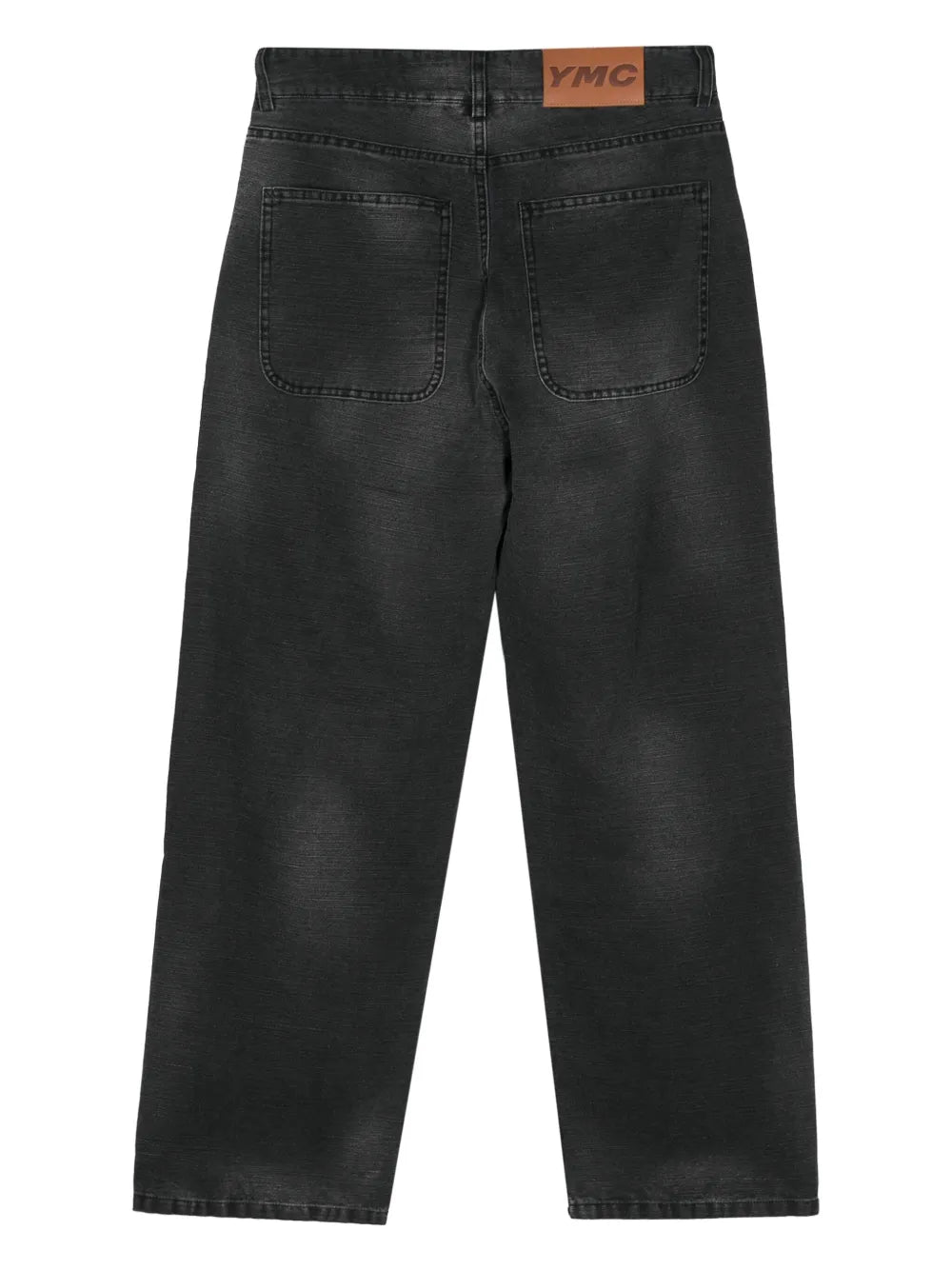 Wide-Leg Washed Jeans