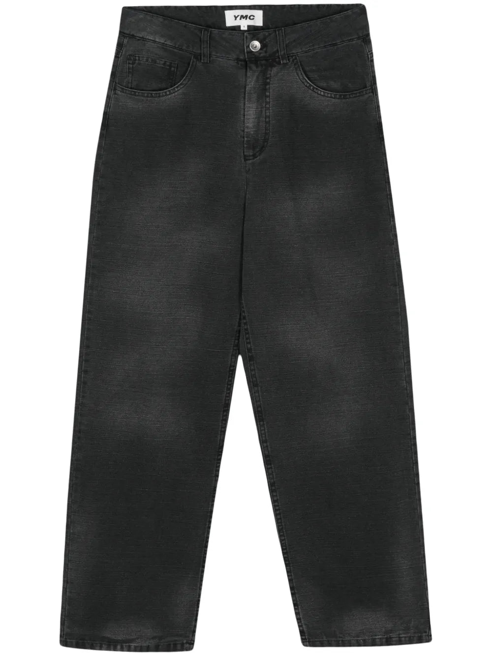 Wide-Leg Washed Jeans