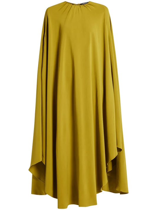 Cape-Effect Georgette Gown