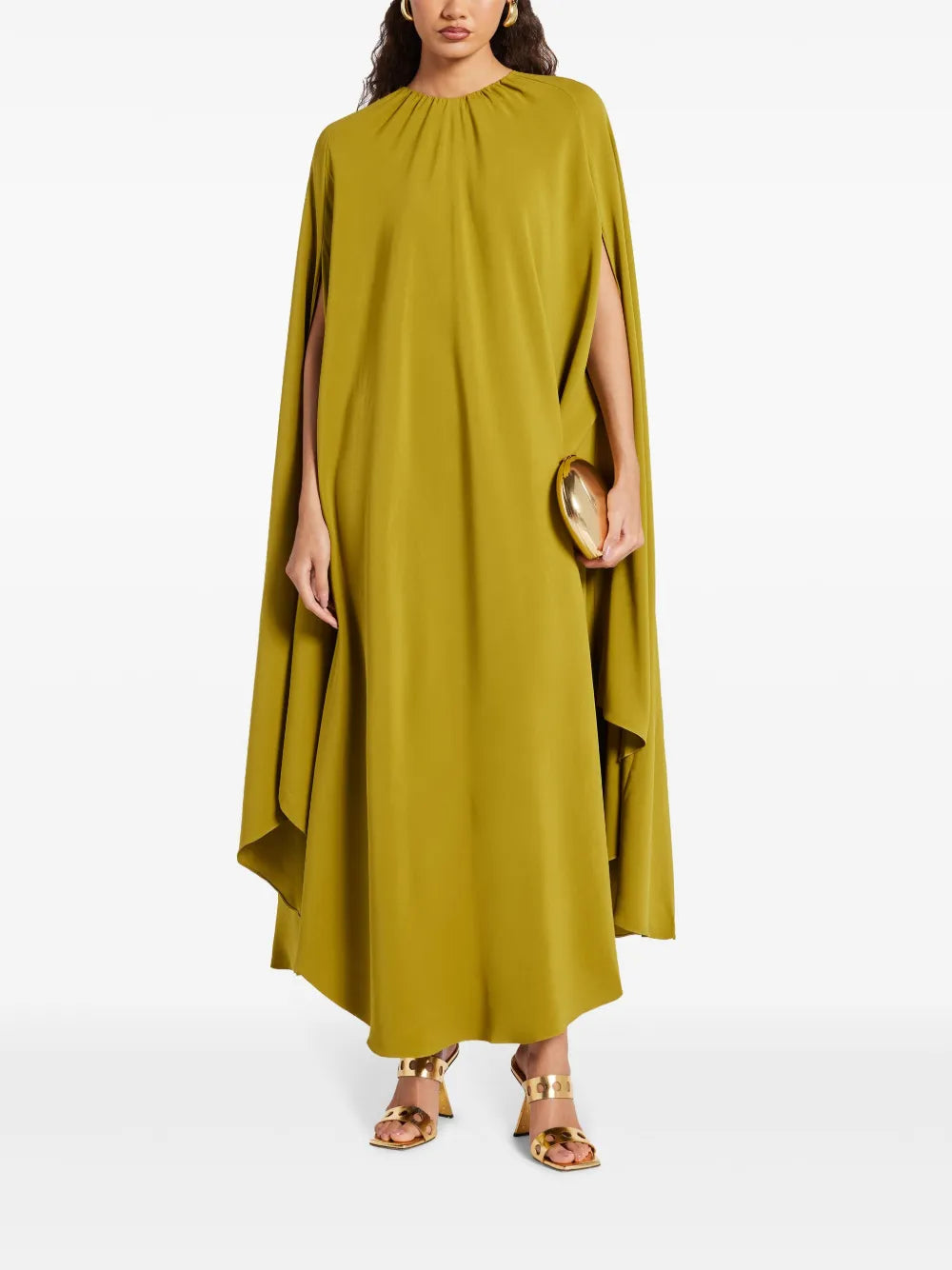 Cape-Effect Georgette Gown