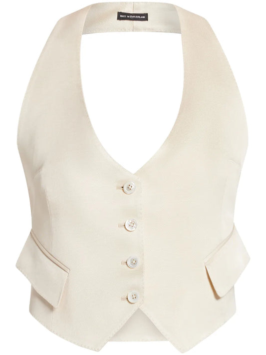 Twill Open-Back Waistcoat