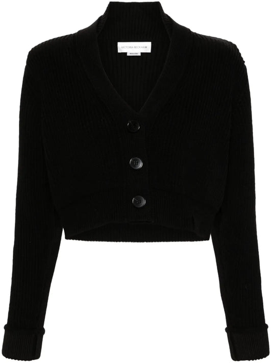 V-Neck Cropped Cardigan