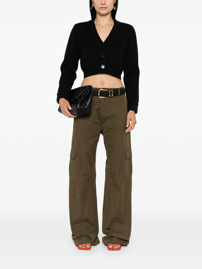 V-Neck Cropped Cardigan