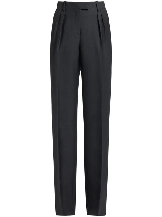 Pleat-Detail Tailored Trousers
