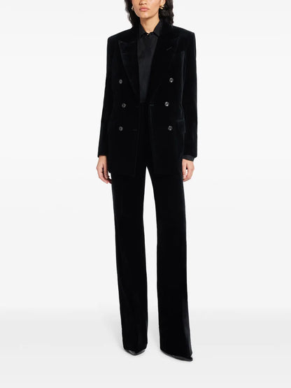 Velvet Tailored Boot Cut Trousers