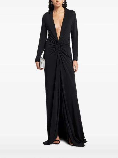 V-Neck Long Sleeve Dress