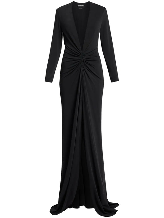 V-Neck Long Sleeve Dress