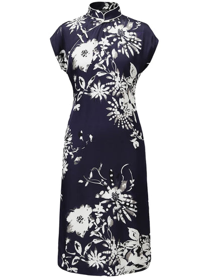 Shukui Floral-Print Cotton Midi Dress