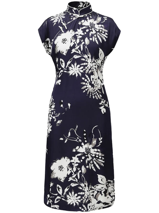 Shukui Floral-Print Cotton Midi Dress