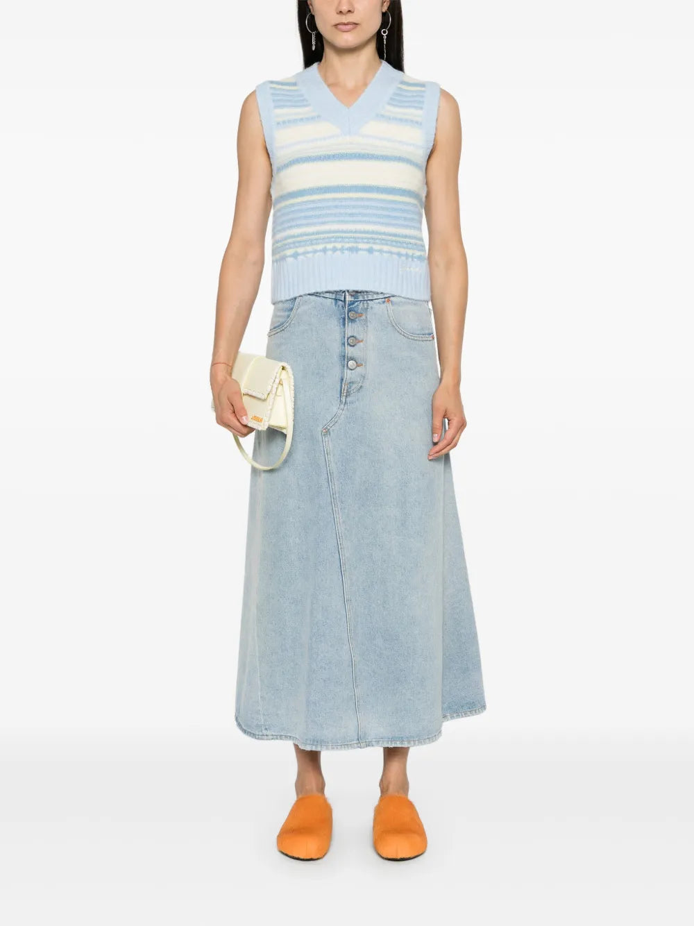 Stripped Sleeveless Knitted Top