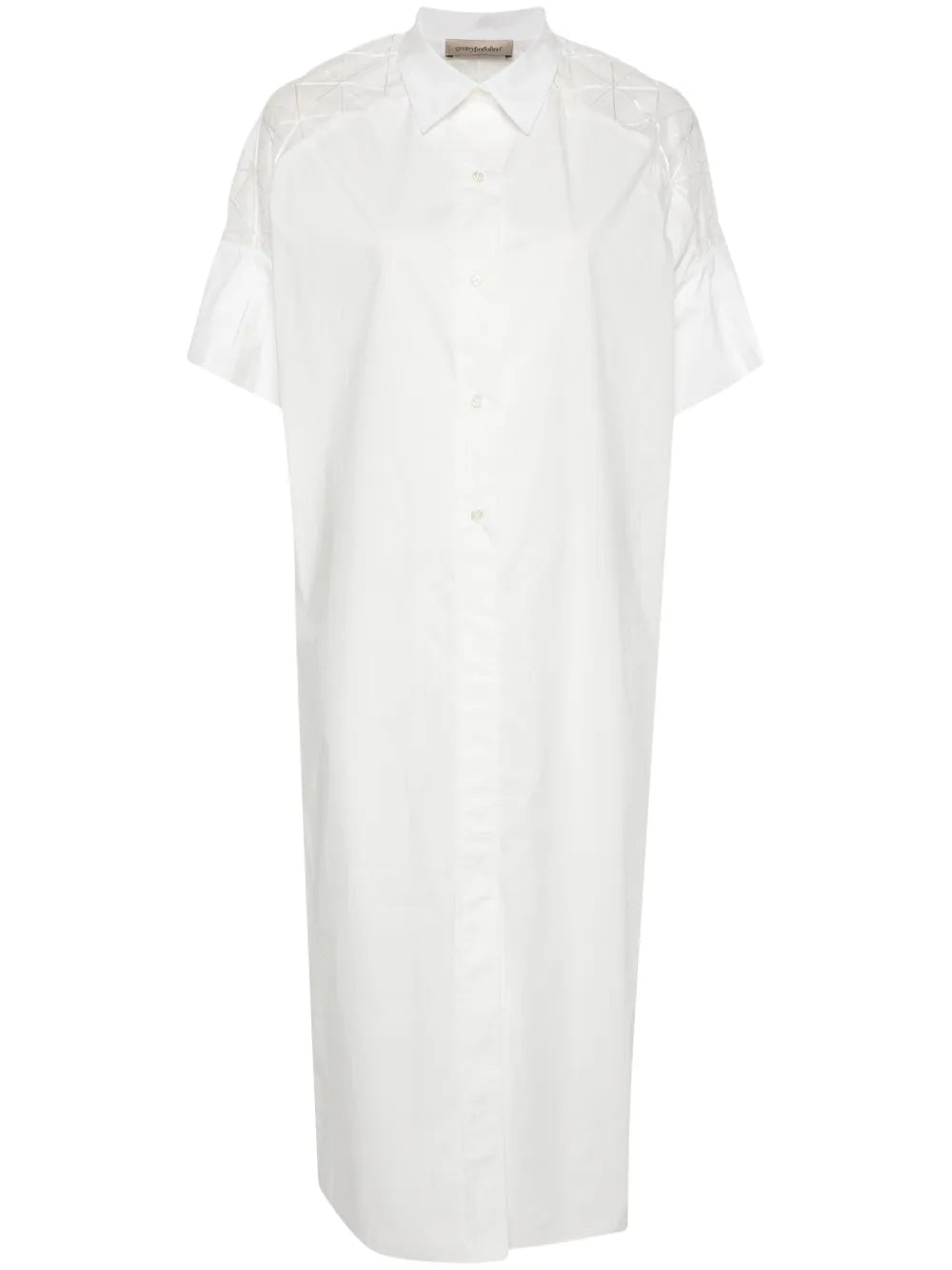 Sheer-Panelled Shirt Maxi Dress