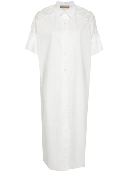 Sheer-Panelled Shirt Maxi Dress