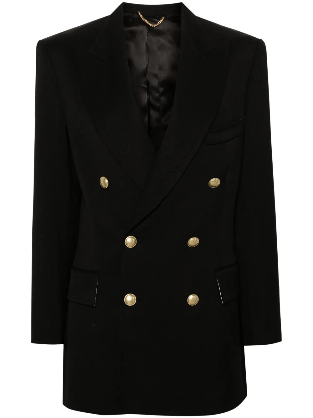 Peak-Lapels Double-Breasted Blazer