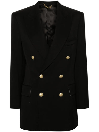 Peak-Lapels Double-Breasted Blazer