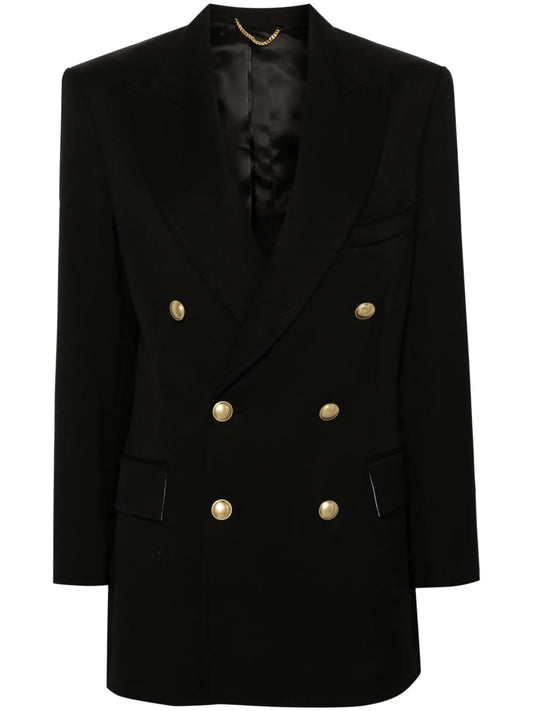 Peak-Lapels Double-Breasted Blazer