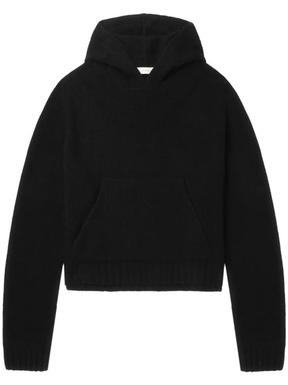 Curved Logo Knitted Hoodie