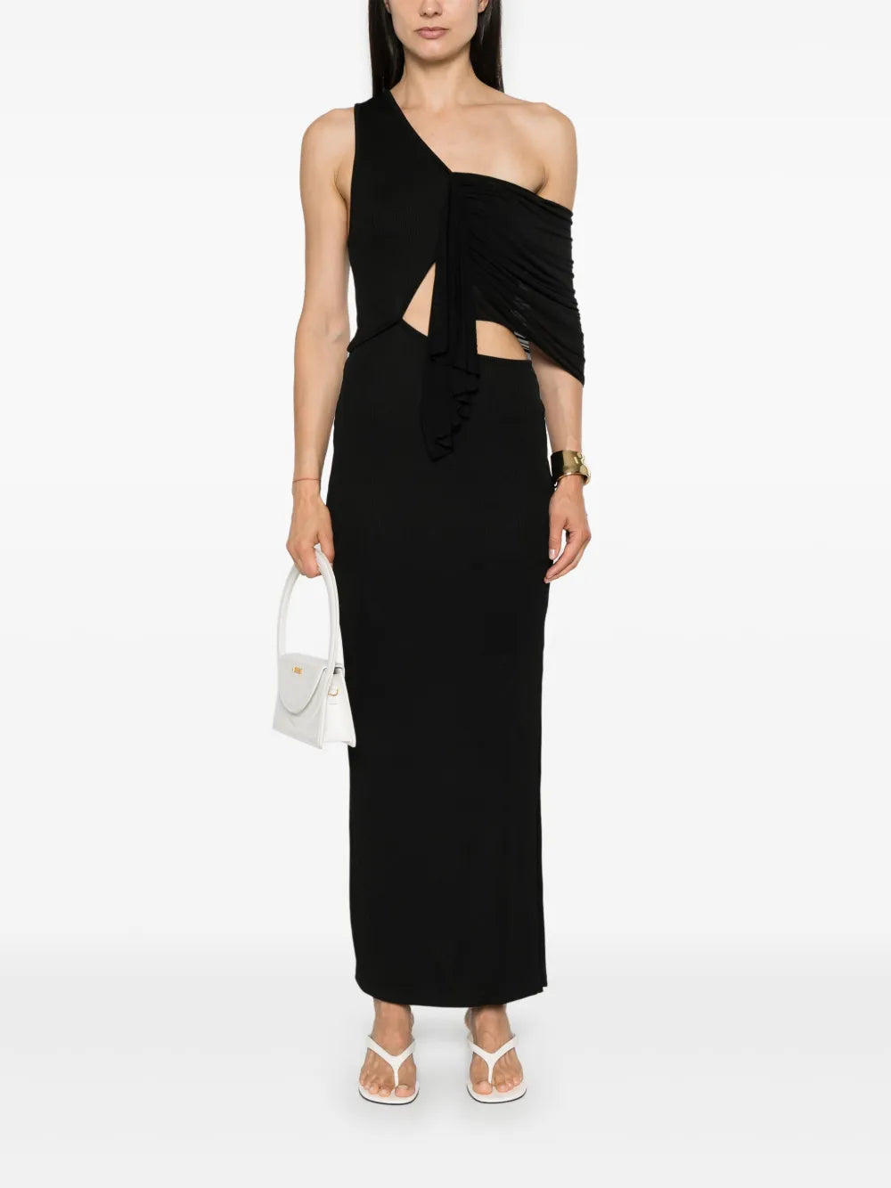 Draped Halterneck Maxi Dress