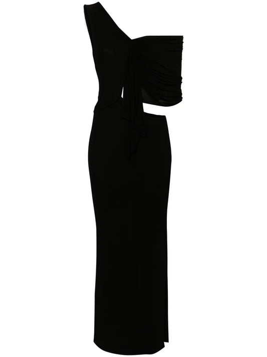 Draped Halterneck Maxi Dress