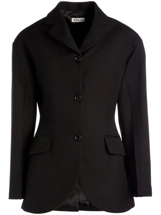 Fitted-Waist Wool Jacket