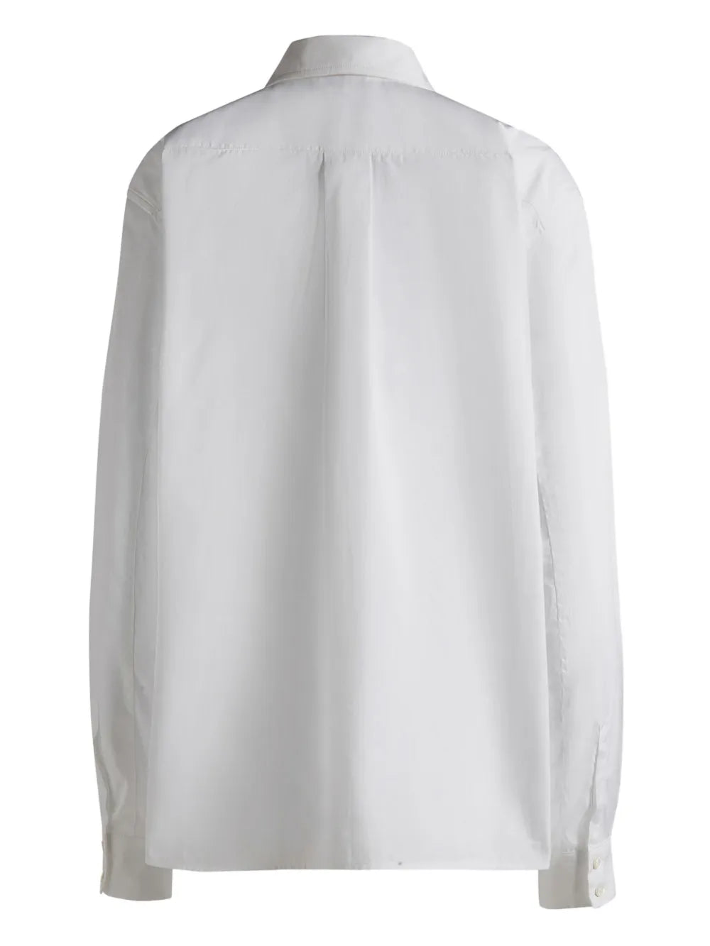 Embroidered Logo Cotton Button-Up Shirt