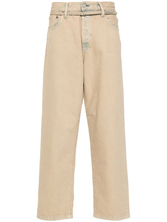 Belted Straight Jeans
