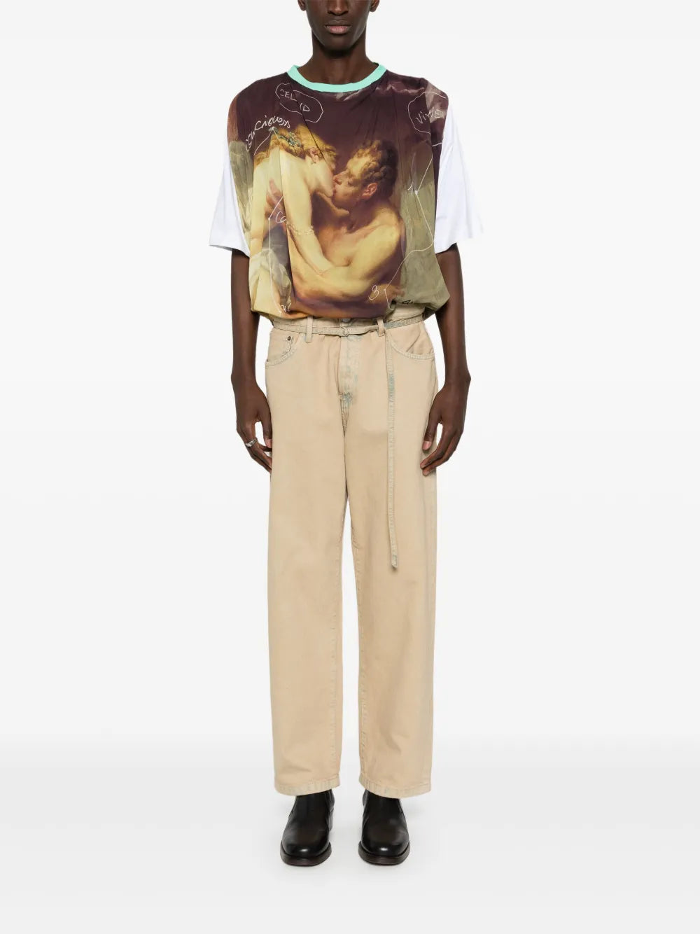 Belted Straight Jeans