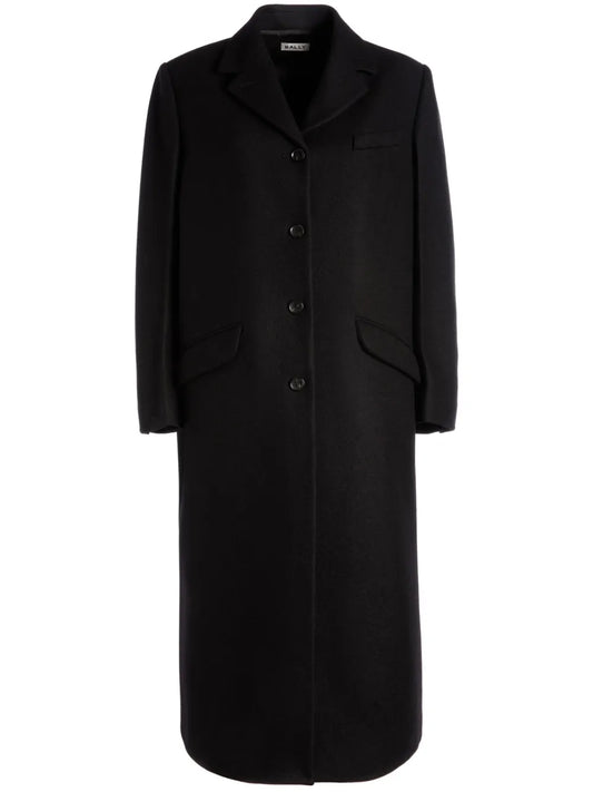 Notched-Lapel Wool Coat