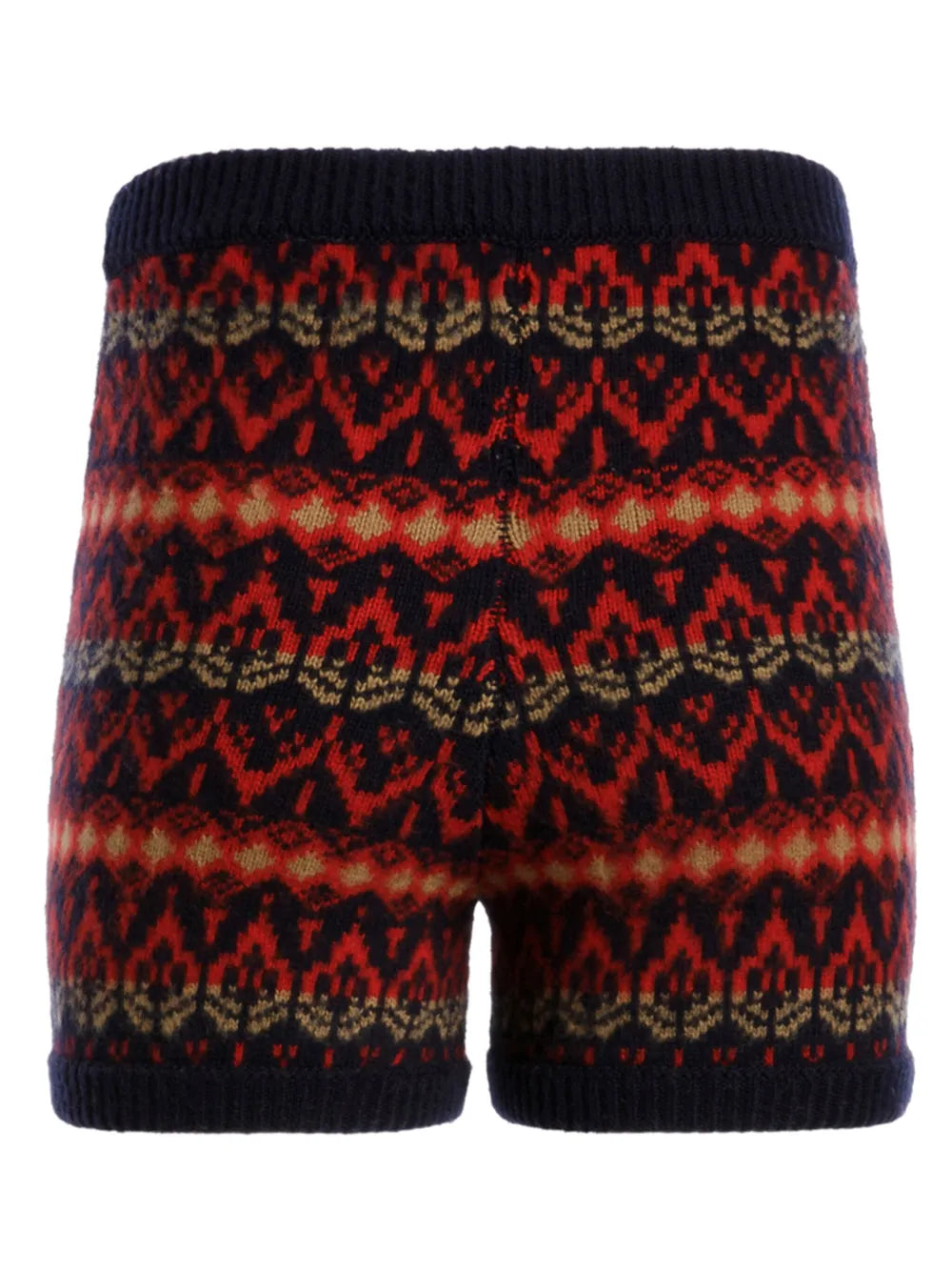 Patterned Intarsia-Knit Wool Shorts