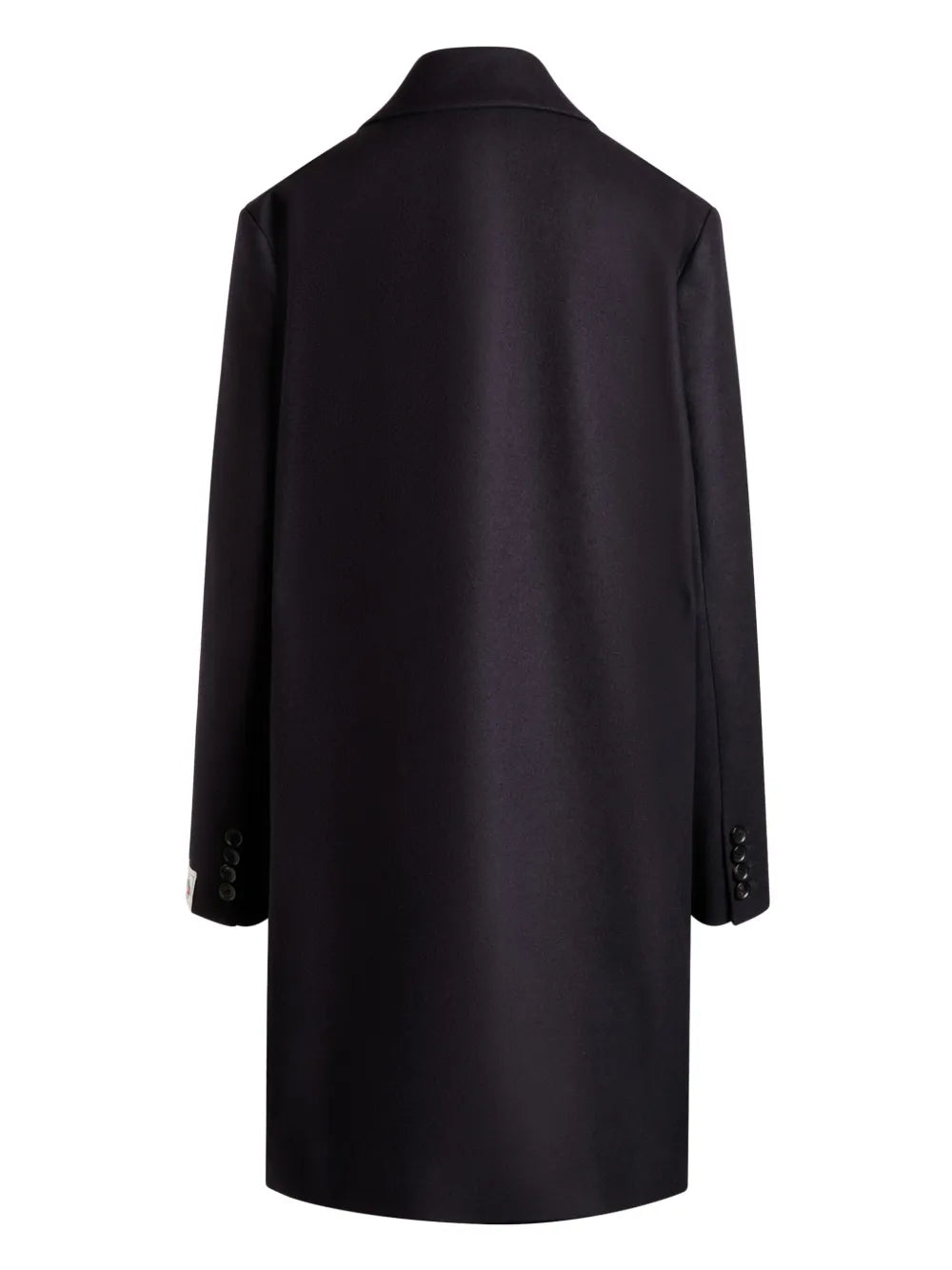 Curved-Hem Single-Breasted Coat