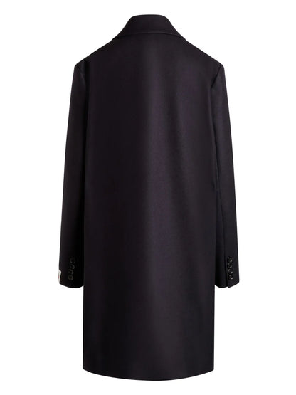 Curved-Hem Single-Breasted Coat