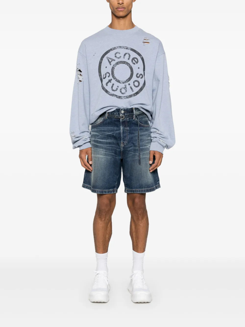 Logo-Patch Denim Shorts