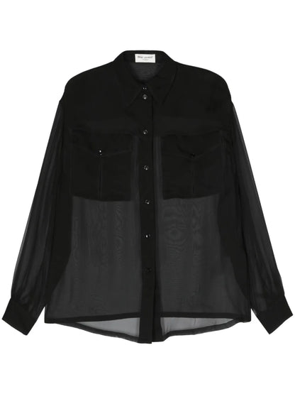 Semi-Sheer Silk Shirt