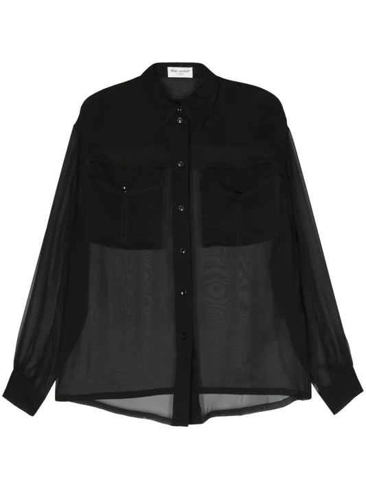 Semi-Sheer Silk Shirt