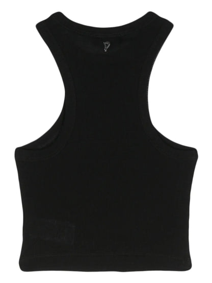 Fine-Ribbed Cropped Tank Top