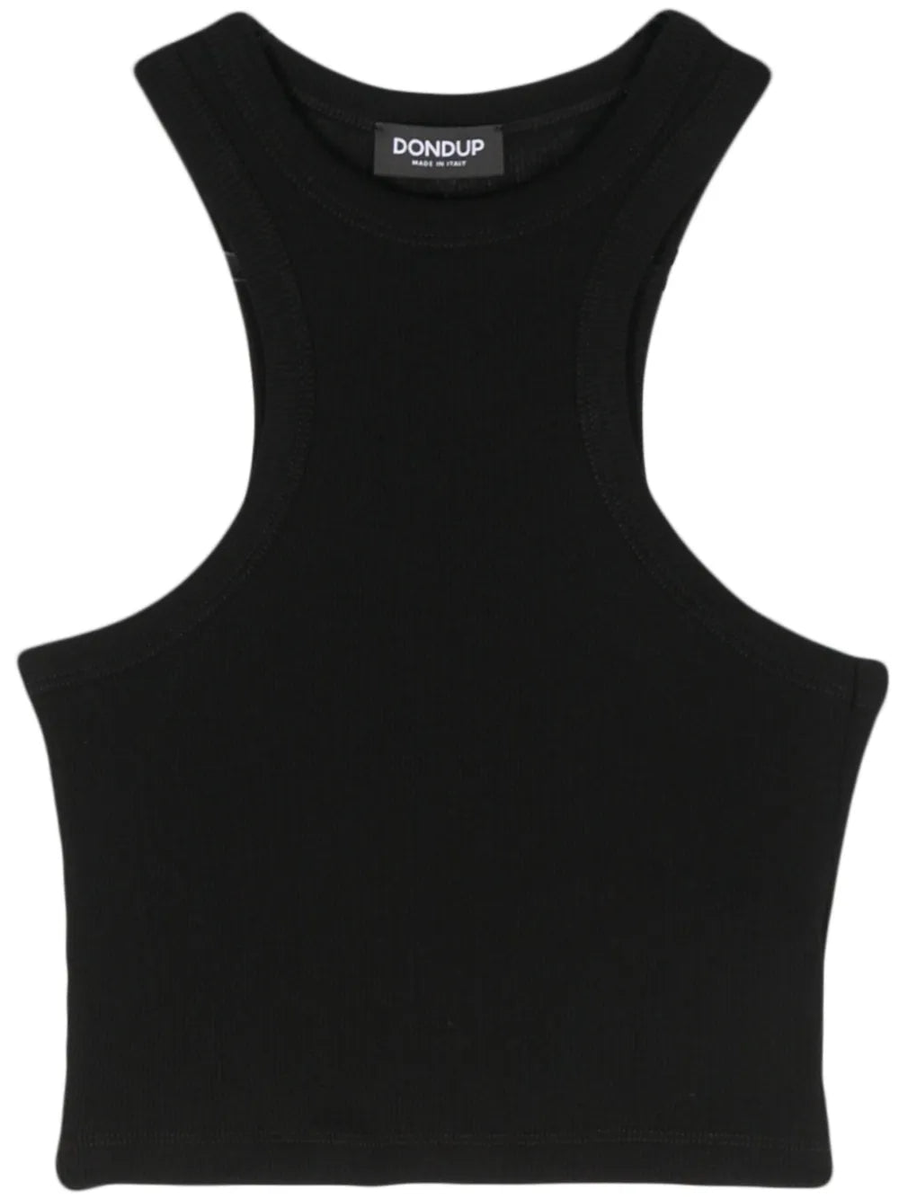 Fine-Ribbed Cropped Tank Top