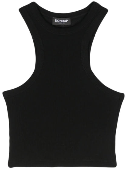 Fine-Ribbed Cropped Tank Top