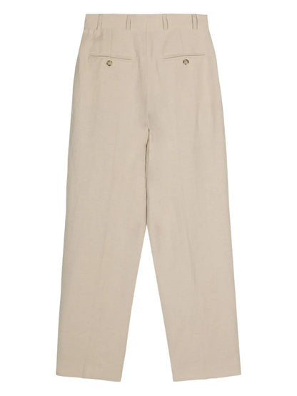 Pleat-Detail Tapered Trousers