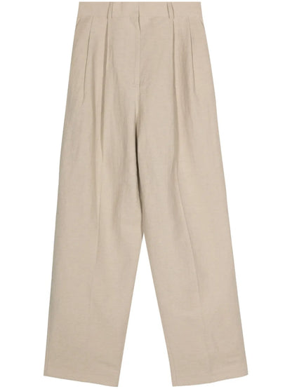 Pleat-Detail Tapered Trousers
