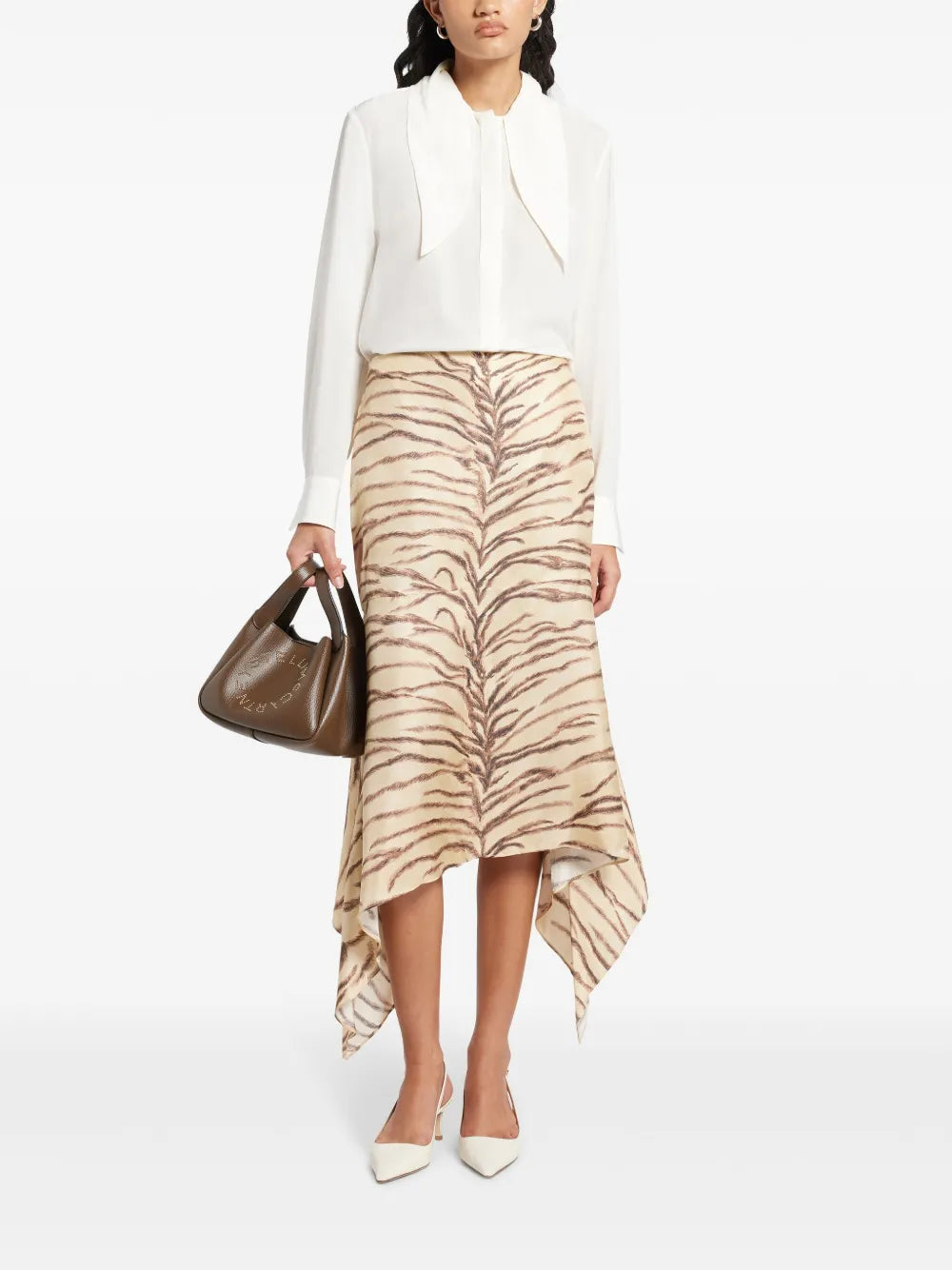 Tiger-Print Midi Skirt