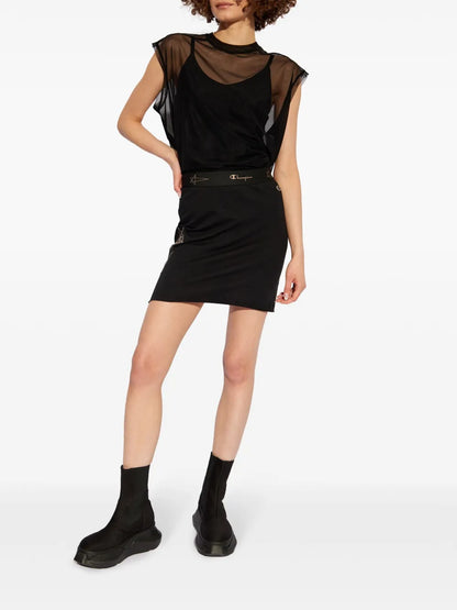 Logo-Embroidered Mesh Top